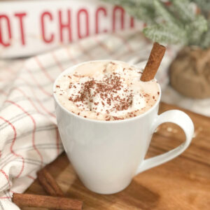Close up of hot cocoa