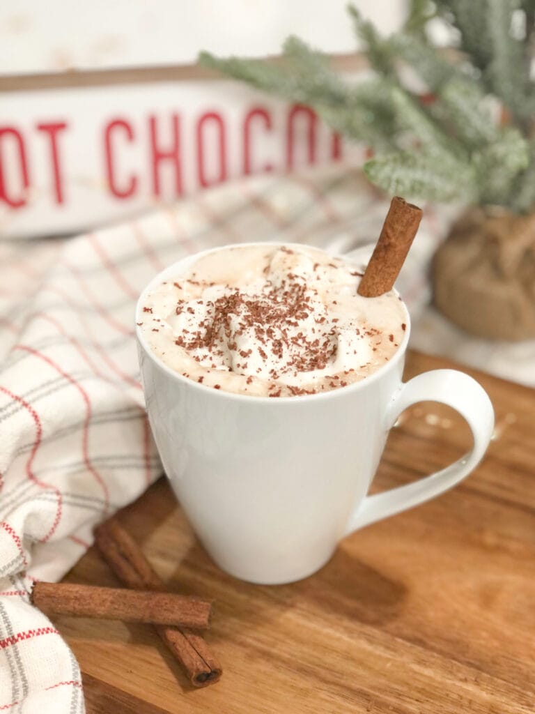 Close up of hot cocoa