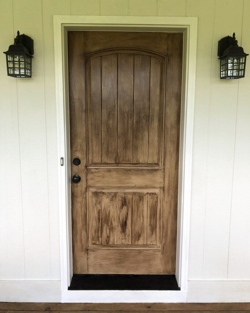 Finished faux wood front door