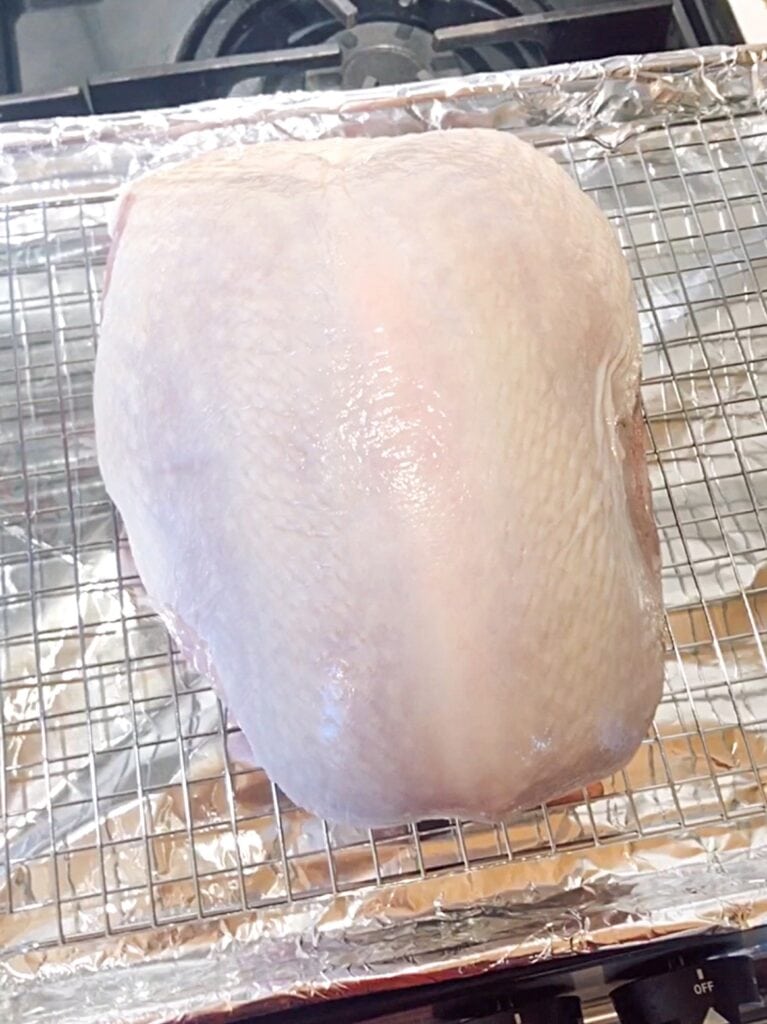 Raw turkey breast before cooking