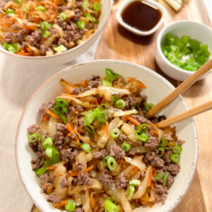 Egg Roll In A Bowl with chopsticks